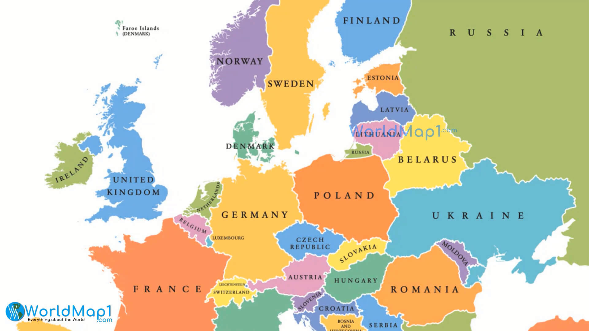 Political Map of Europe and Ukraine